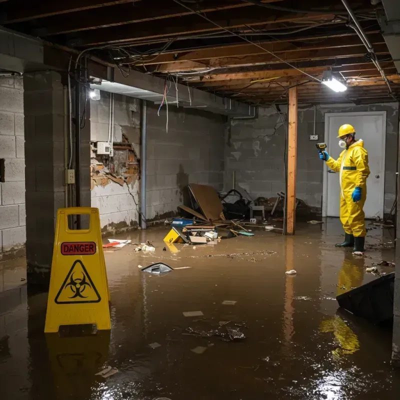 Flooded Basement Electrical Hazard in Mannford, OK Property