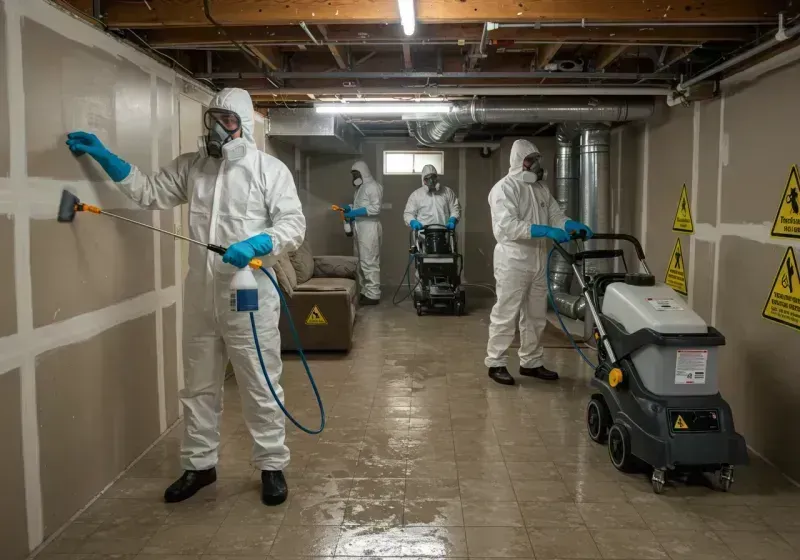 Basement Moisture Removal and Structural Drying process in Mannford, OK